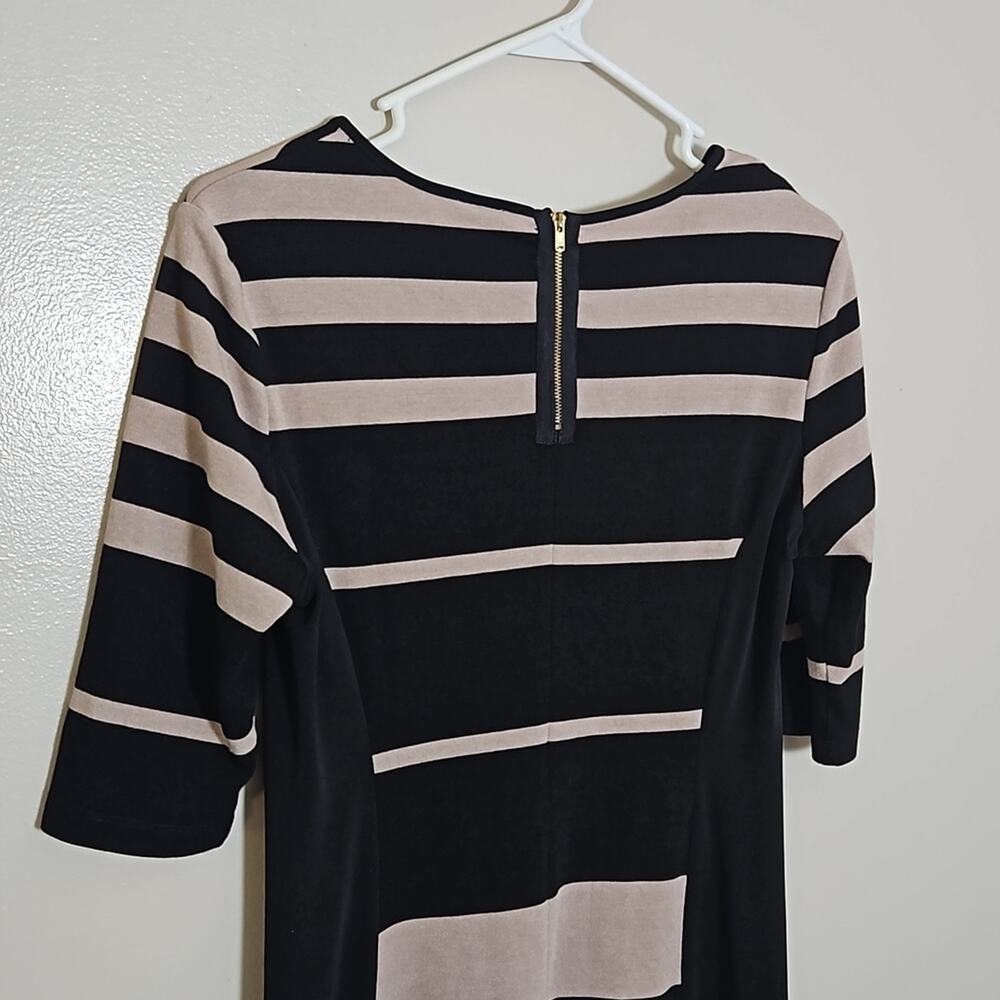 Gabby Skye Beige & Black Fit & Flare Dress Sz 8 - Picture 8 of 12